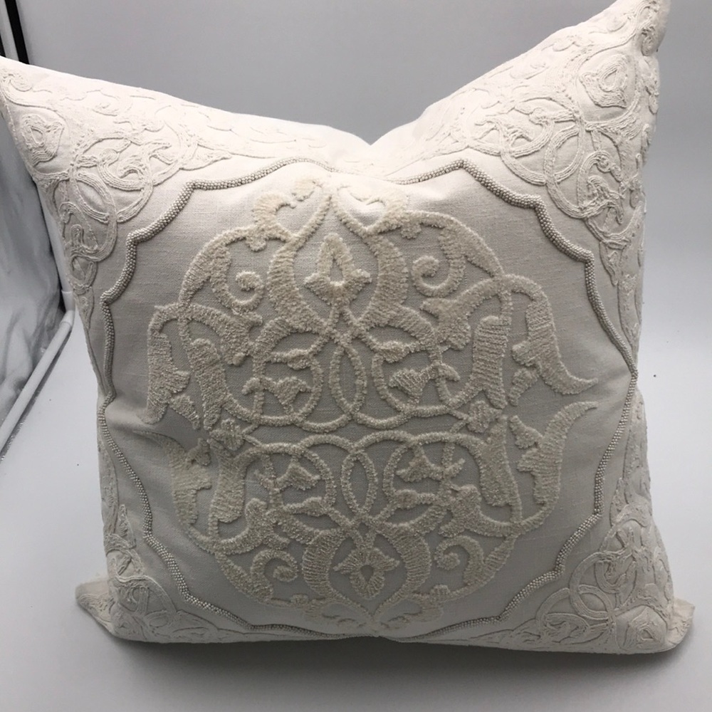 Callisto Home Beaded Embroidered Accent Pillow